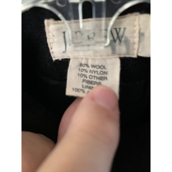 J Crew Wool Blend Pea Coat Women’s Size Small Black Lined Pockets - Picture 3 of 5